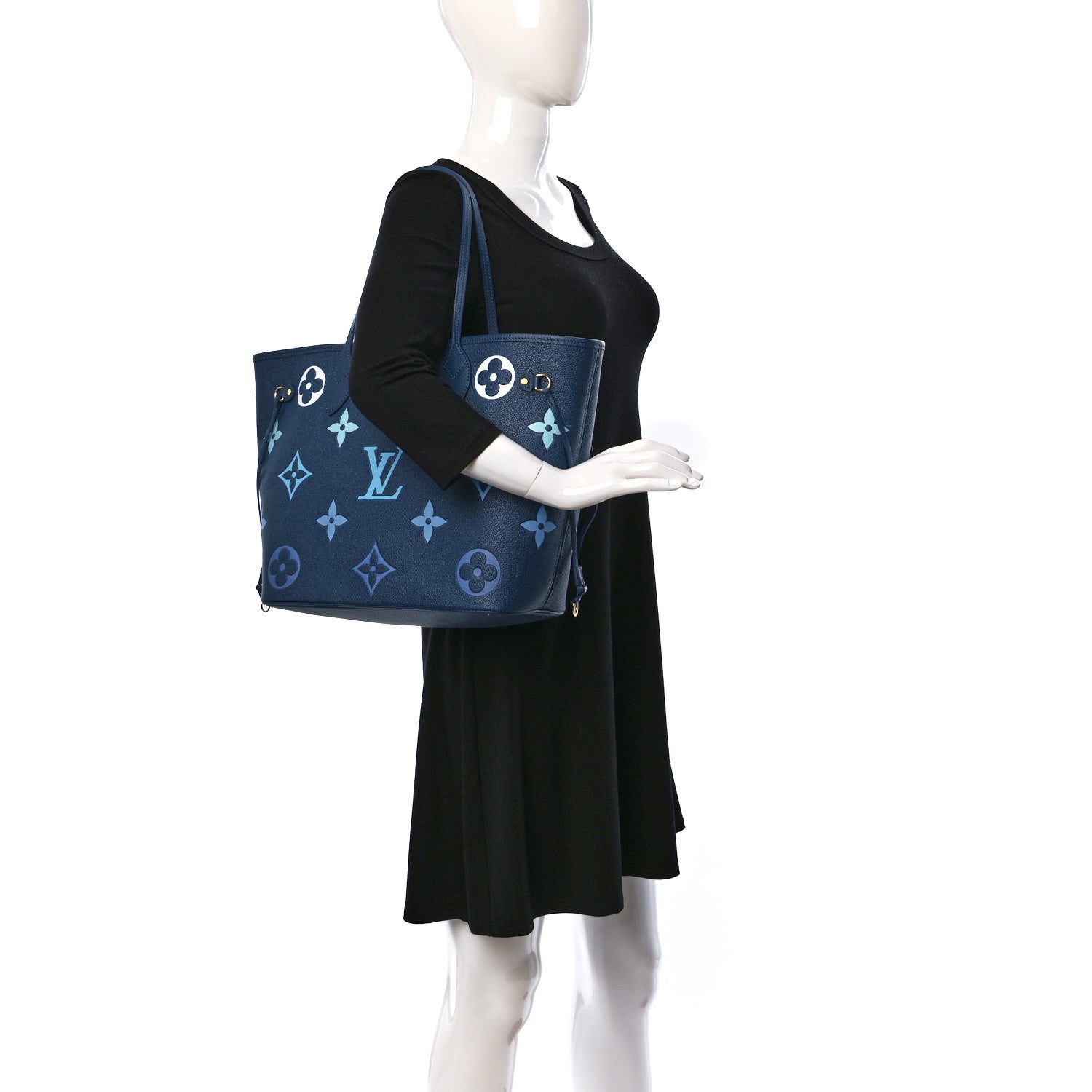 Louis Vuitton Empreinte Monogram Giant Neverfull MM Degrade Bleu 2 of 10