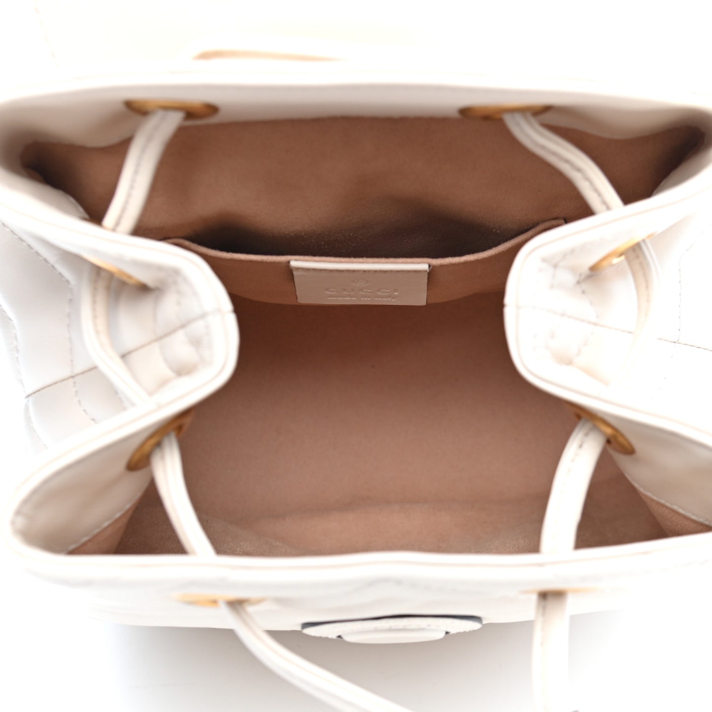 Calfskin Matelasse GG Marmont Flap Backpack White