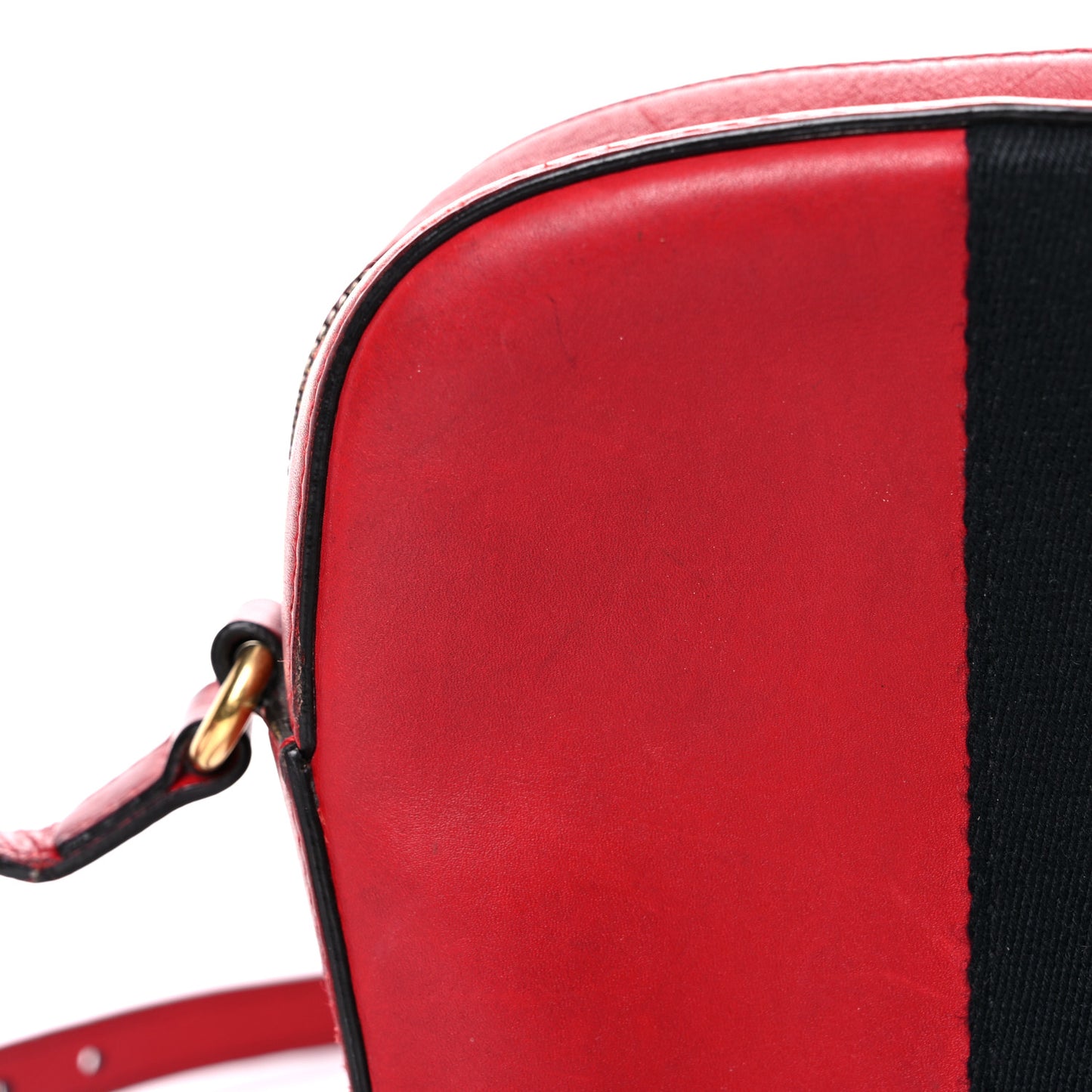 Calfskin Web Small Webby Bee Shoulder Bag Red