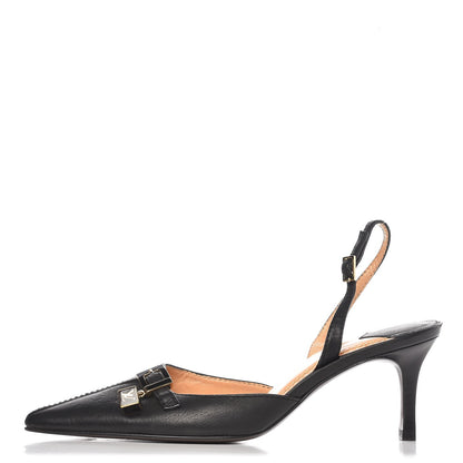 Louis Vuitton Calfskin Slingback Dice Pumps 38 Black 1 of 11