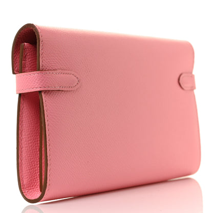 Hermes Epsom Kelly Longue Wallet Rose Confetti 3 of 8