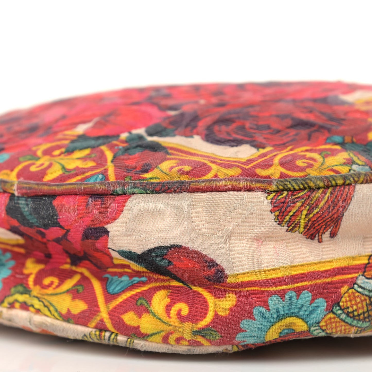 Fabric Floral Print Round Crossbody Multicolor