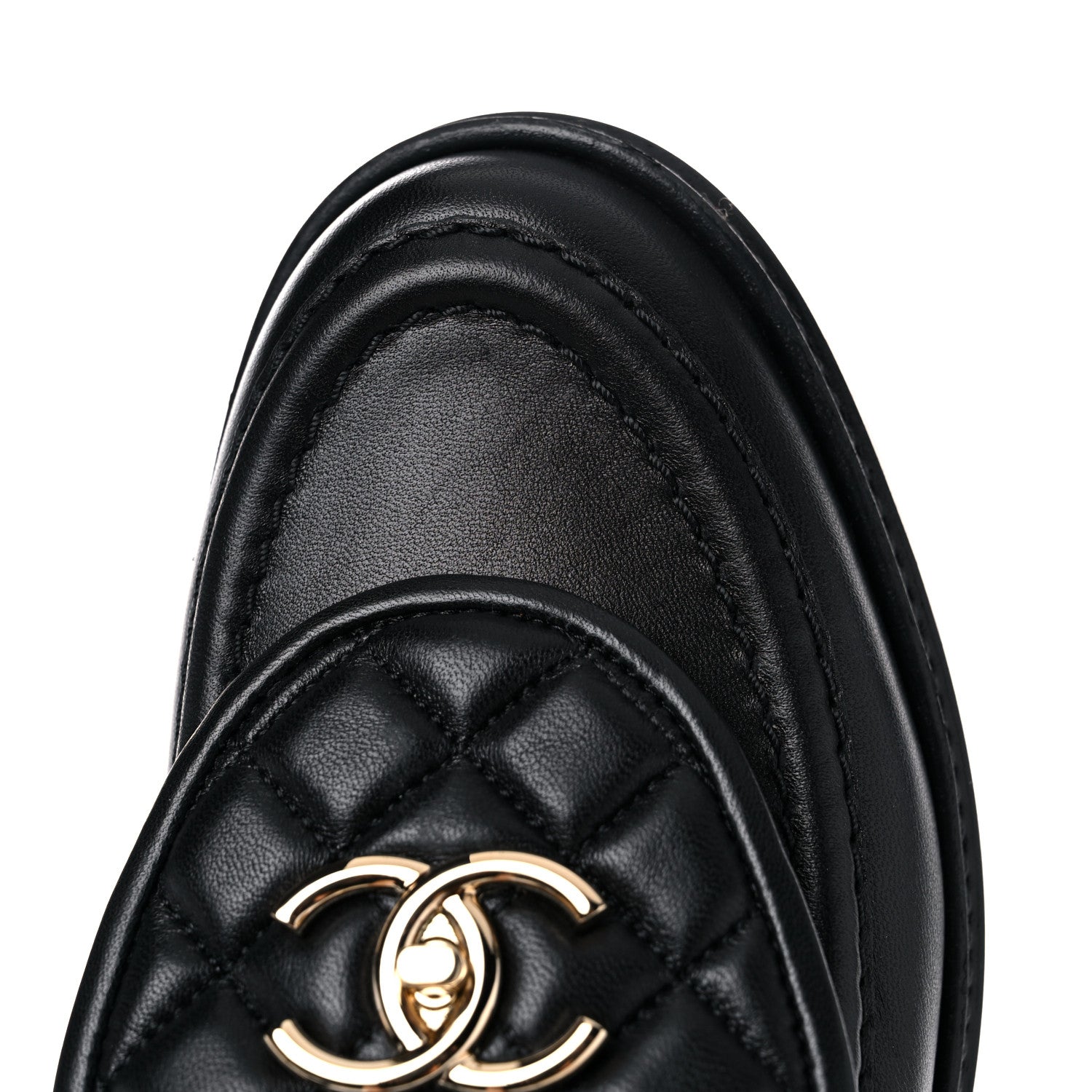 Chanel Lambskin Quilted CC Turnlock Loafers 39 Black 12 of 13