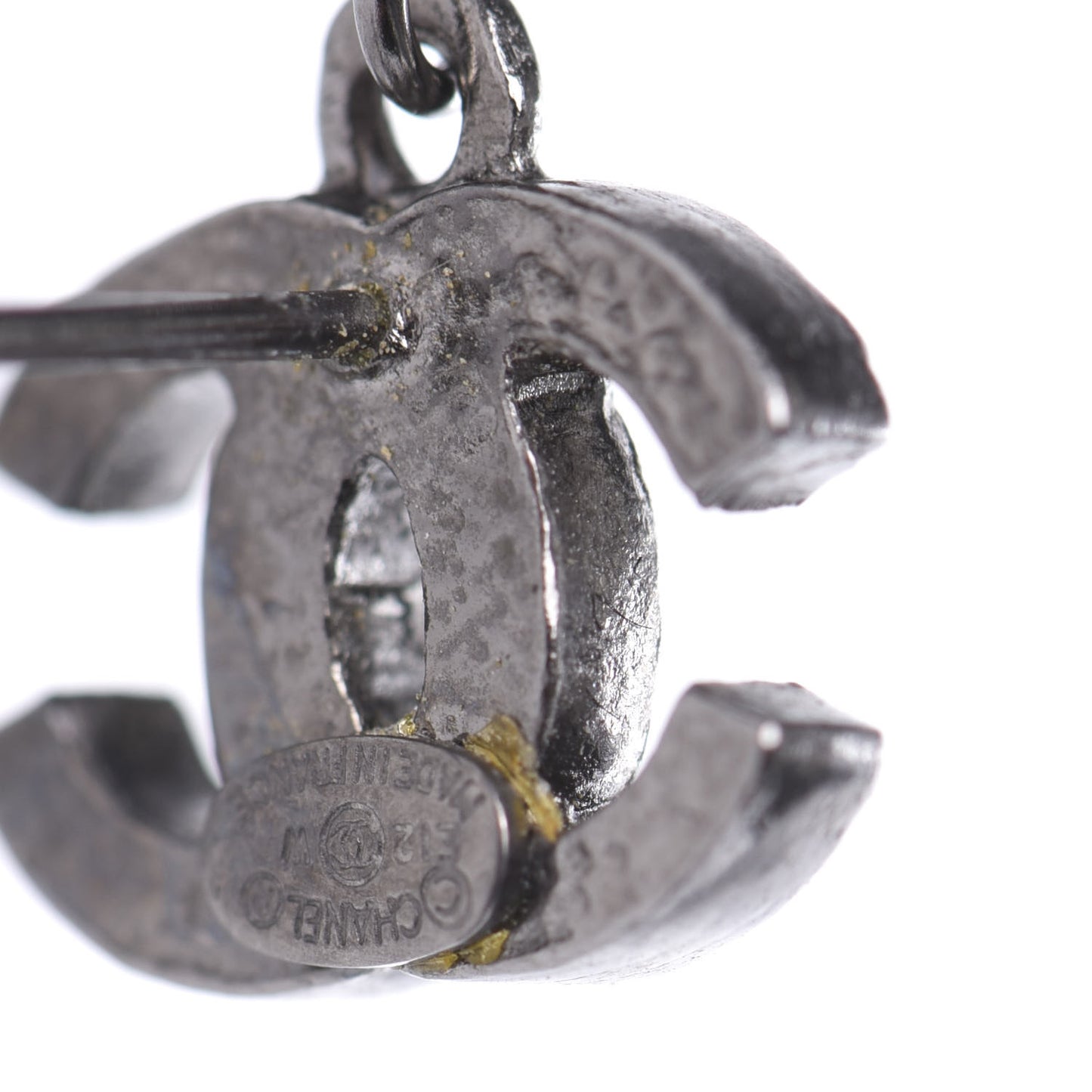Ruthenium Bead CC Drop Earrings Black