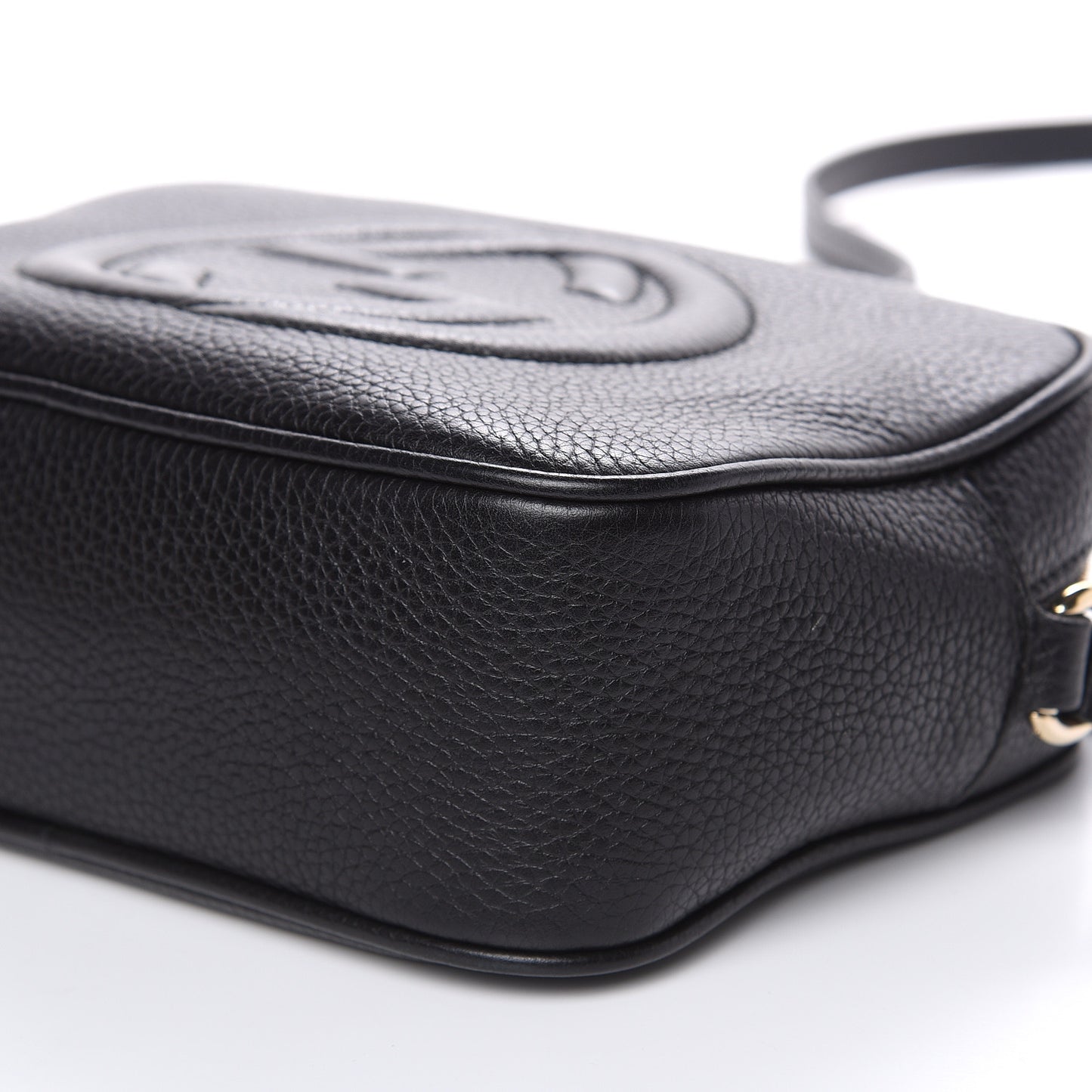 Pebbled Calfskin Small Soho Disco Bag Black