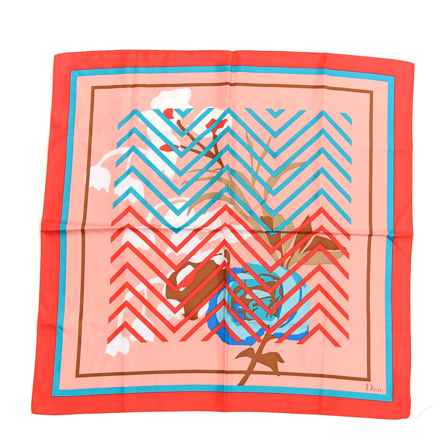 Silk Print Square Scarf Multicolor