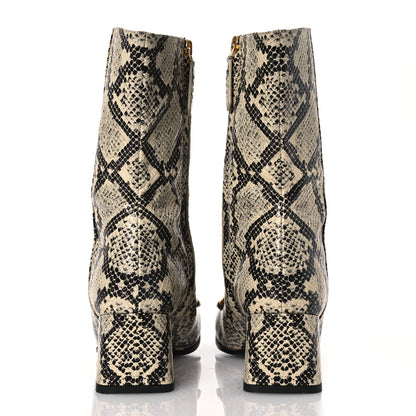 Gucci Calfskin Snakeskin Embossed Charlotte Horsebit 55mm Ankle Boots 37 Multicolor 5 of 15