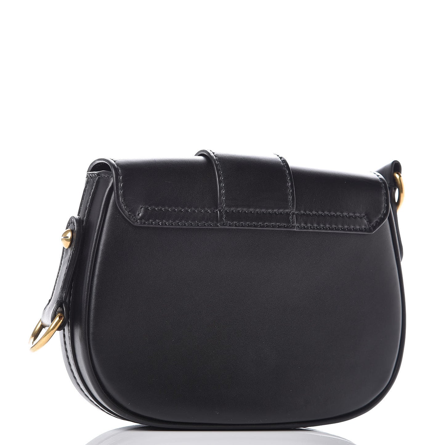 Calfskin D Fence Saddle Bag Black
