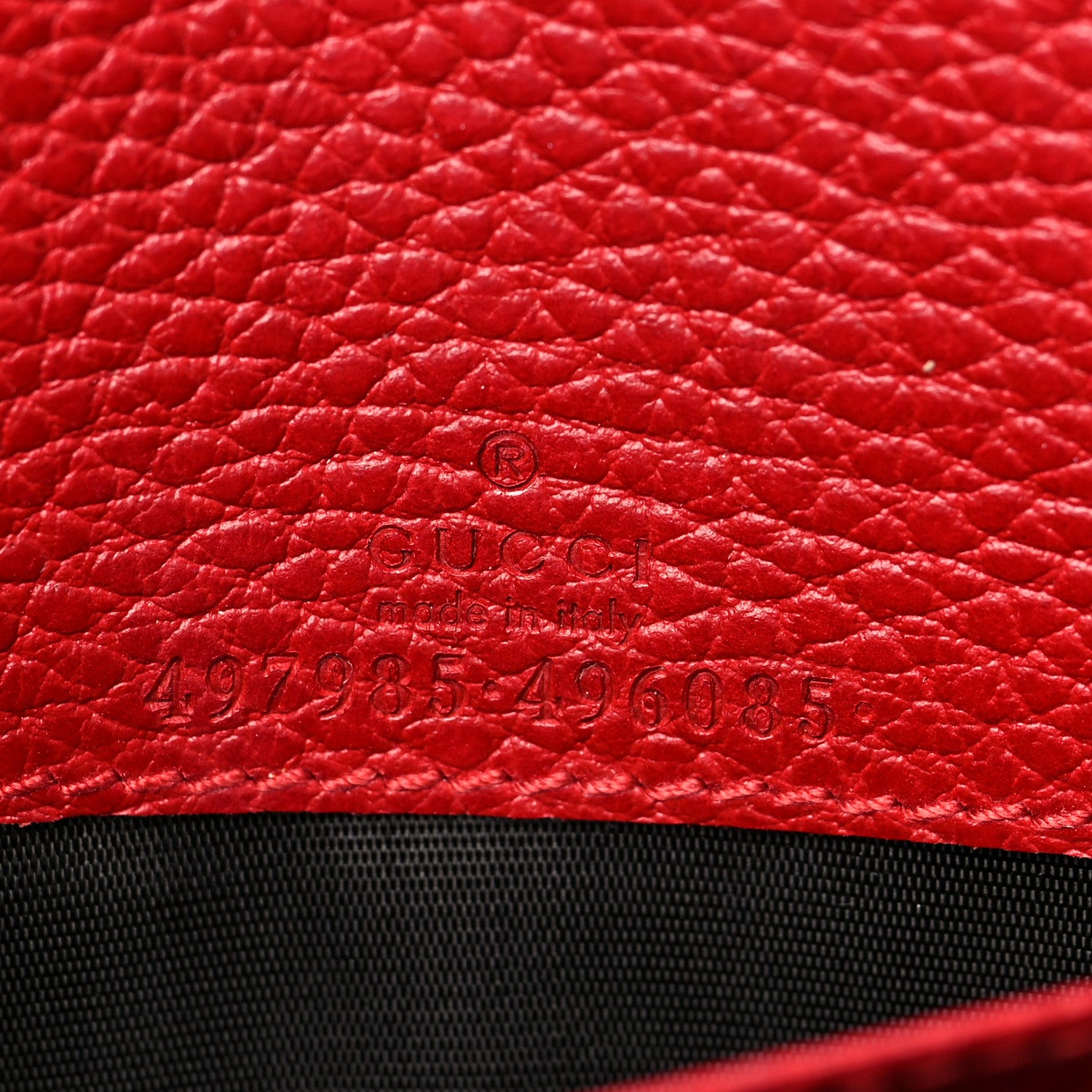 Gucci Dollar Calfskin Mini GG Marmont Chain Wallet Hibiscus Red 6 of 9