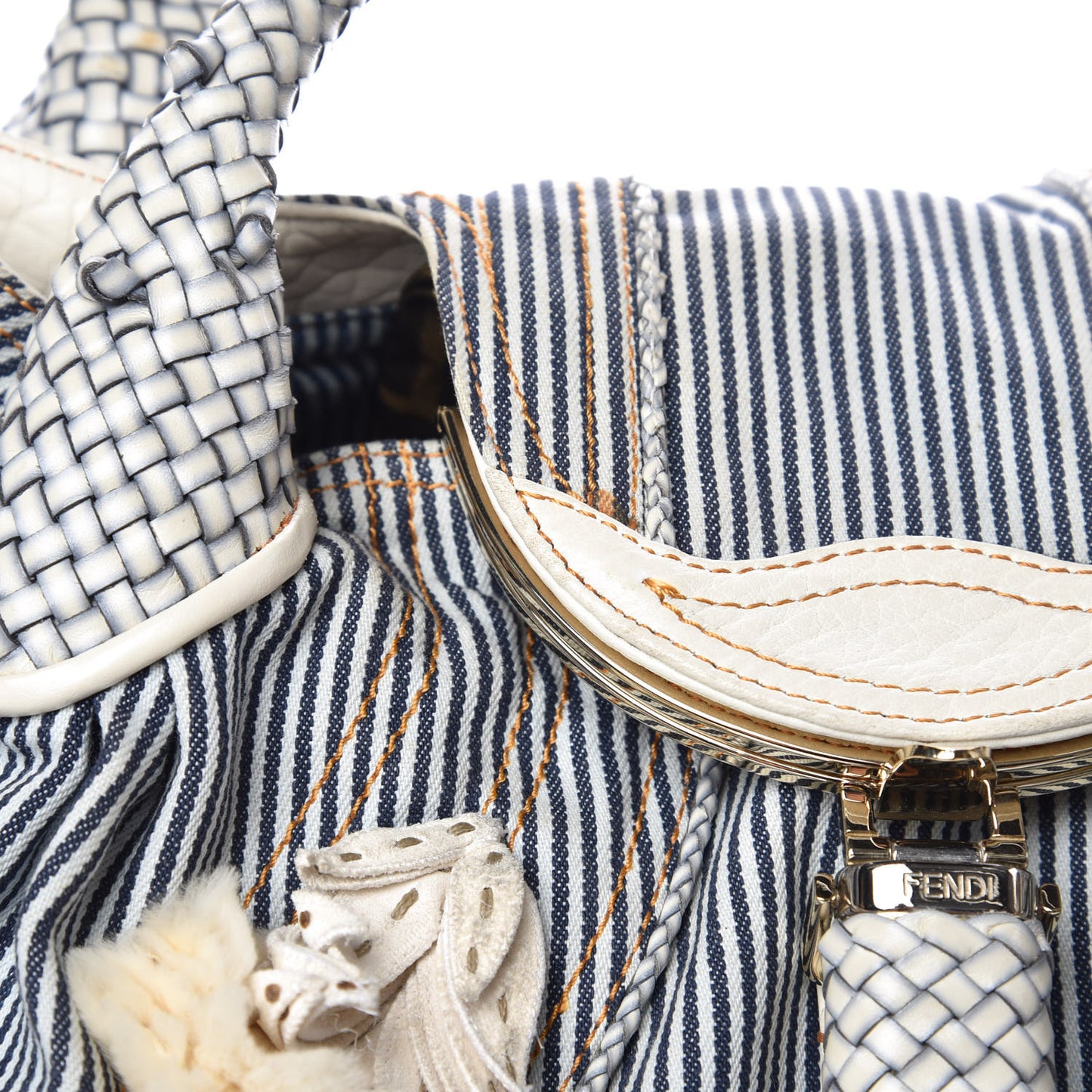 Denim Fur Striped Spy Blue