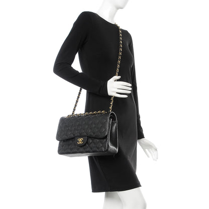 Chanel Caviar Quilted Jumbo Double Flap Black 2 of 11