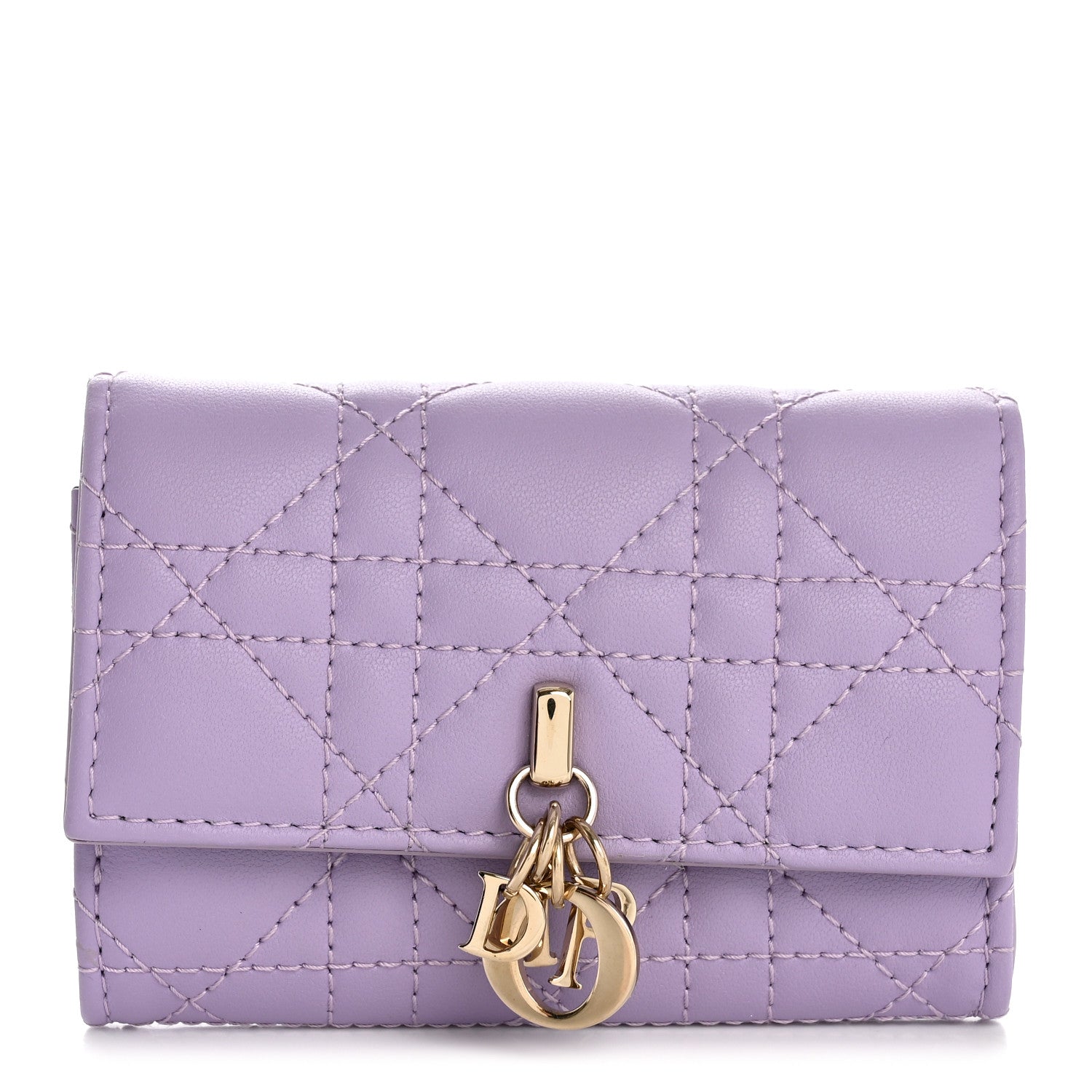 Christian Dior Lambskin Cannage Miss Dior Glycine Wallet Purple 1 of 8