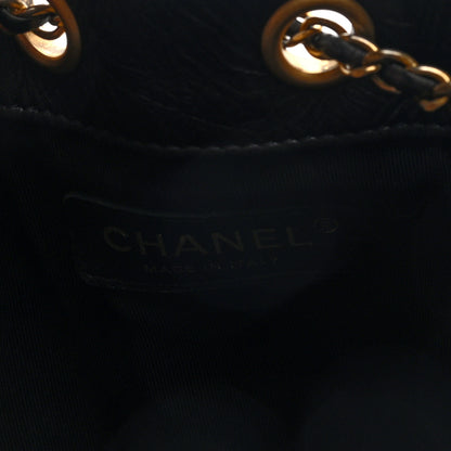 Chanel Crumpled Calfskin Coco Pleats Small Drawstring Bag Black 6 of 10