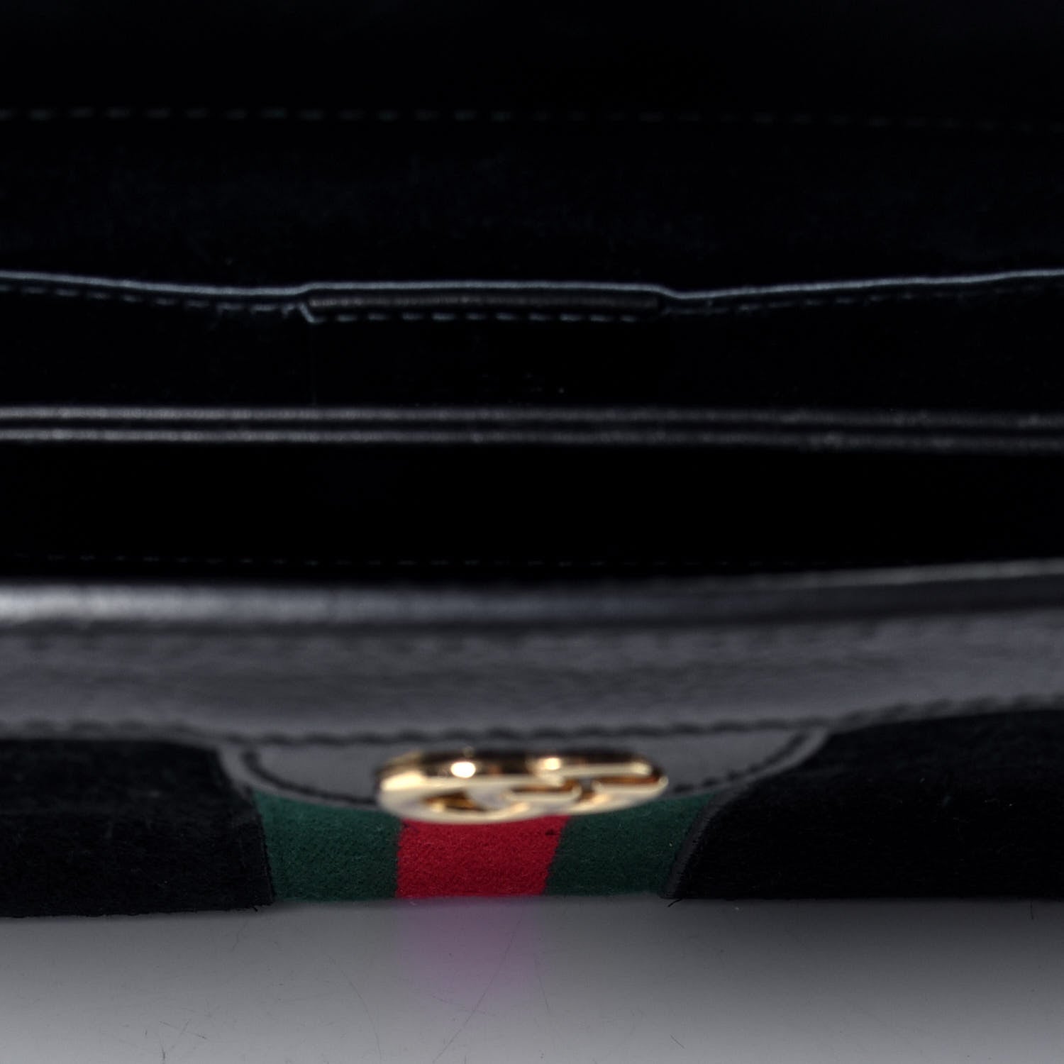 Gucci Suede Patent GG Web Small Ophidia Chain Shoulder Bag Black 4 of 4
