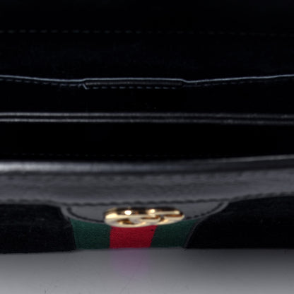 Gucci Suede Patent GG Web Small Ophidia Chain Shoulder Bag Black 4 of 4