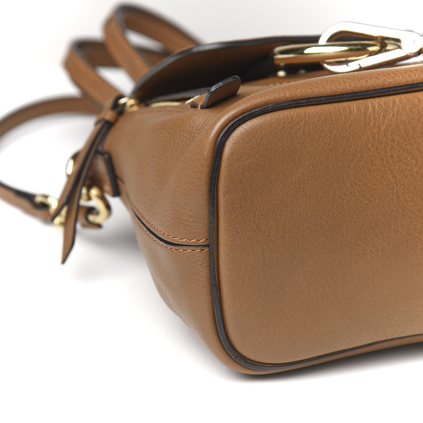 Suede Calfskin Mini Faye Backpack Khaki