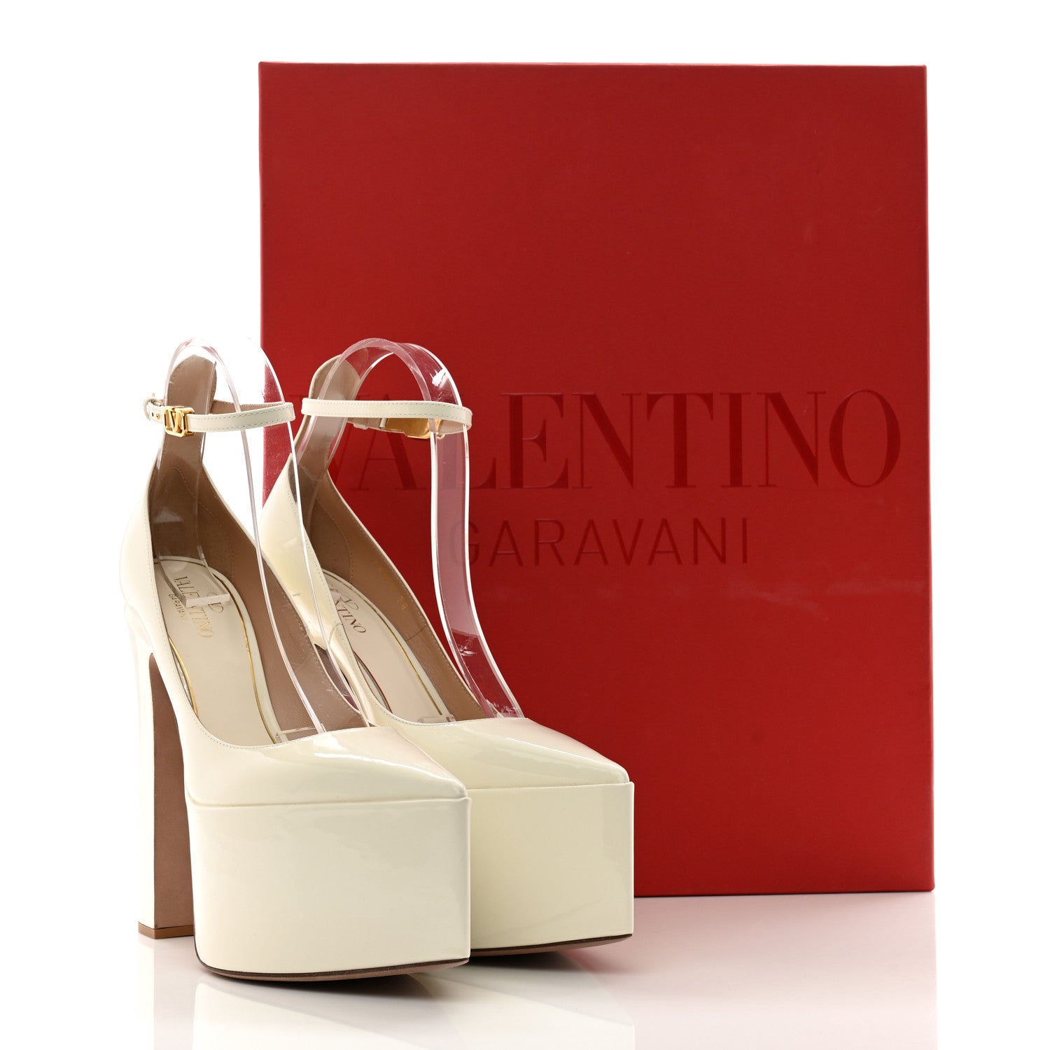 Valentino Garavani Patent Tan-Go 55/155mm Platform Pumps 36 Ivory 13 of 13