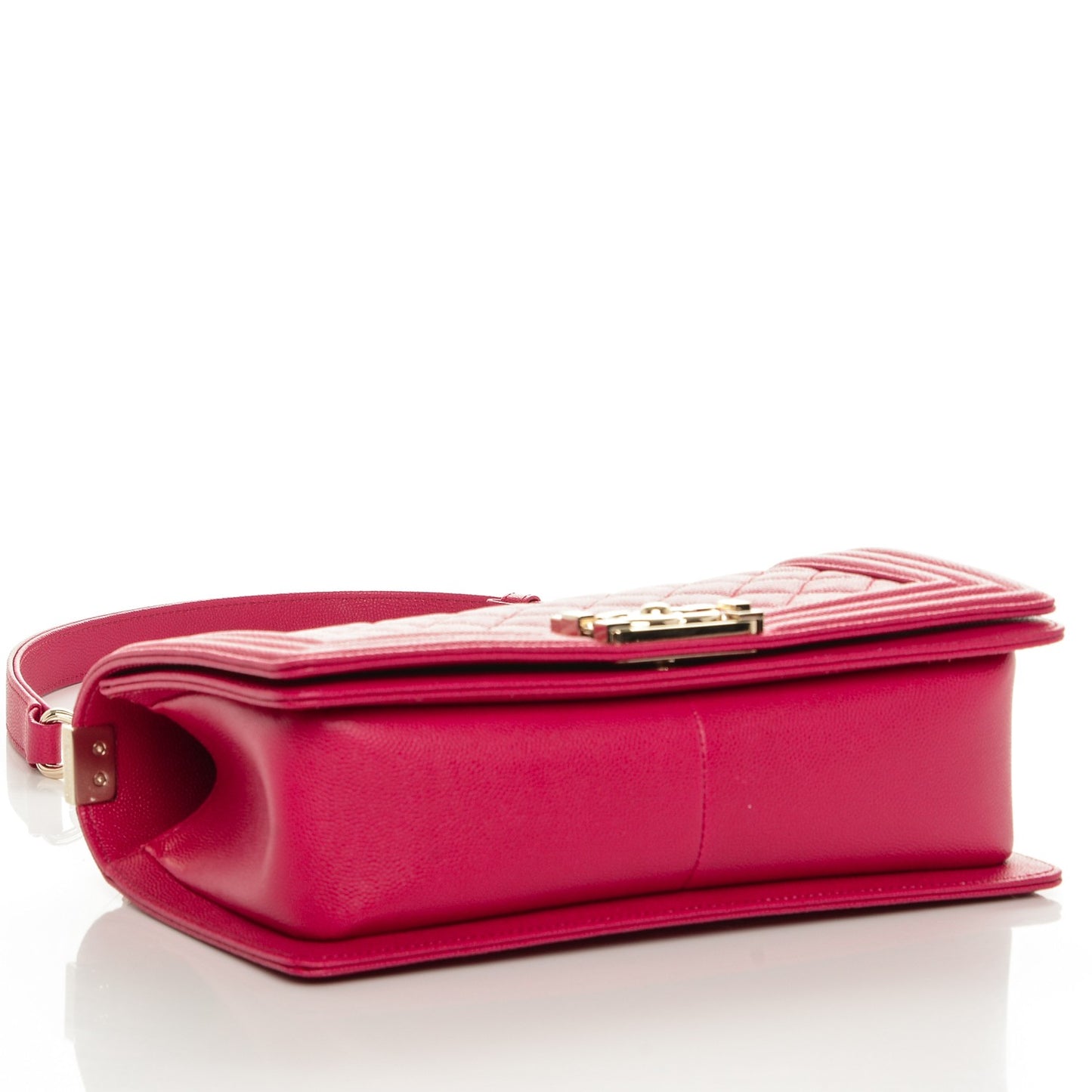 Caviar Quilted Medium Boy Flap Fuchsia