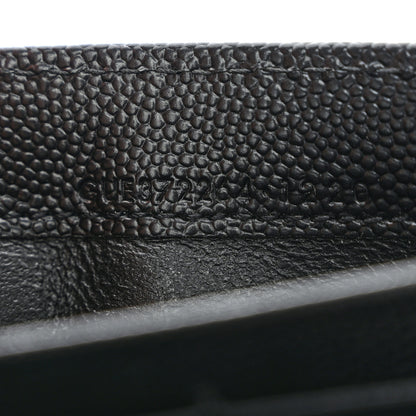 Saint Laurent Grain De Poudre Matelasse Chevron Monogram Flap Wallet Black 8 of 12