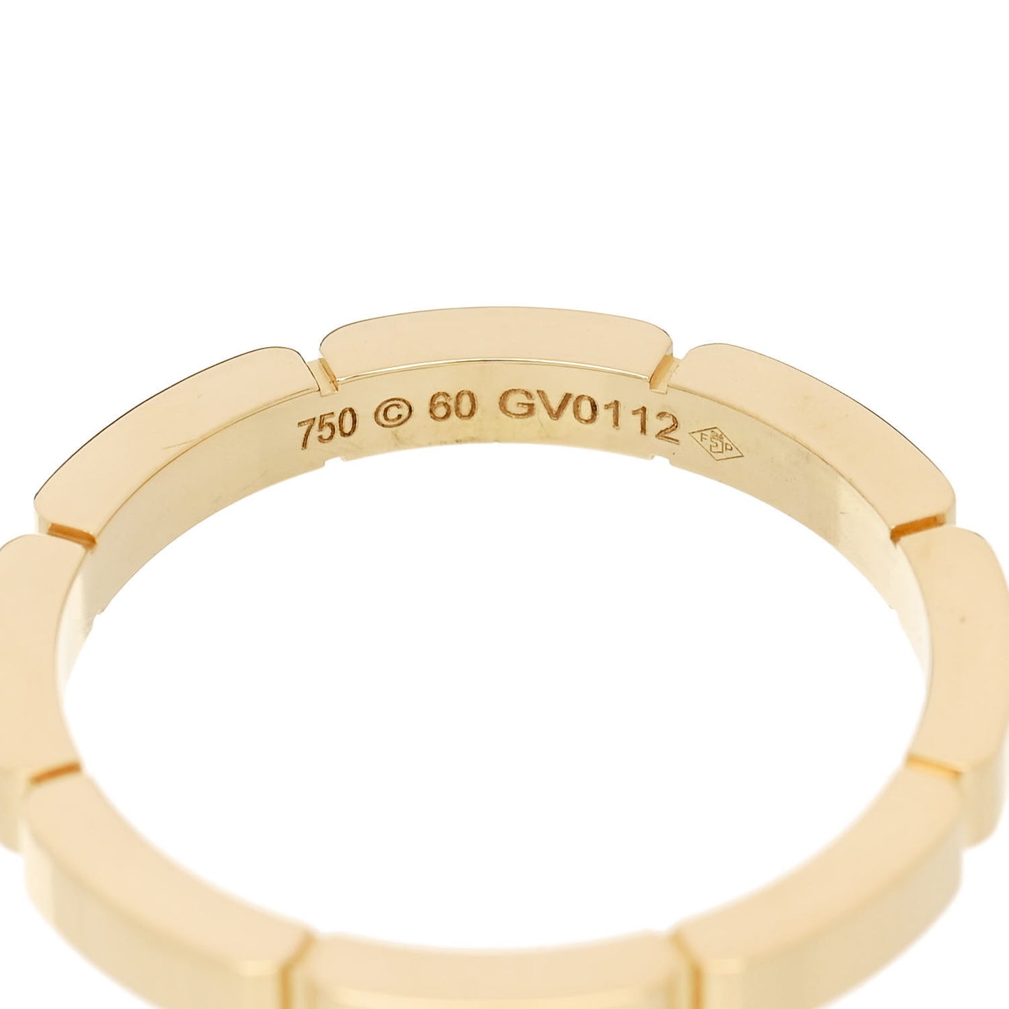 18K Yellow Gold 2.5mm Maillon Panthere Wedding Band Ring 60 9.25
