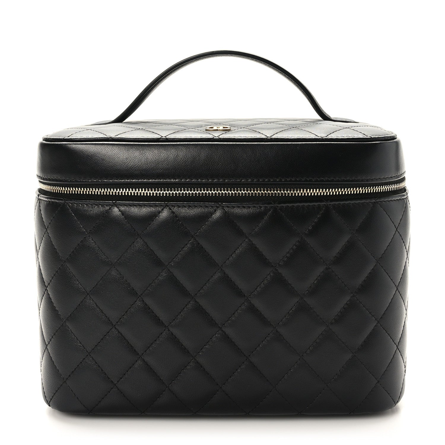 Chanel Lambskin Quilted Large Vanity Pouch Black 1 of 11