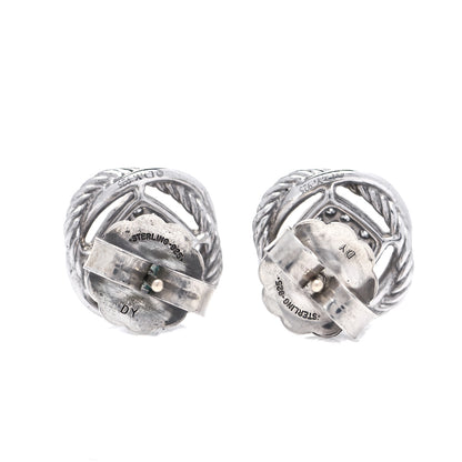 David Yurman Sterling Silver Diamond 13mm Infinity Earrings 3 of 6