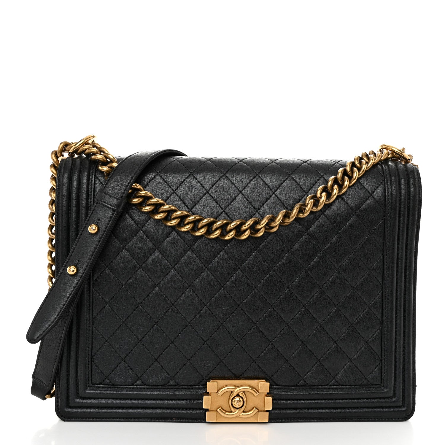 Chanel Lambskin Quilted Large Boy Flap Black 1 of 11
