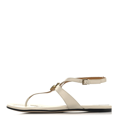 Gucci Calfskin Double G Thong Flat Sandals 41 White 7 of 9