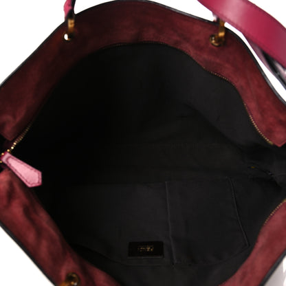 Fendi Pequin Vitello Shoulder Tote Tobacco Amarena 5 of 12