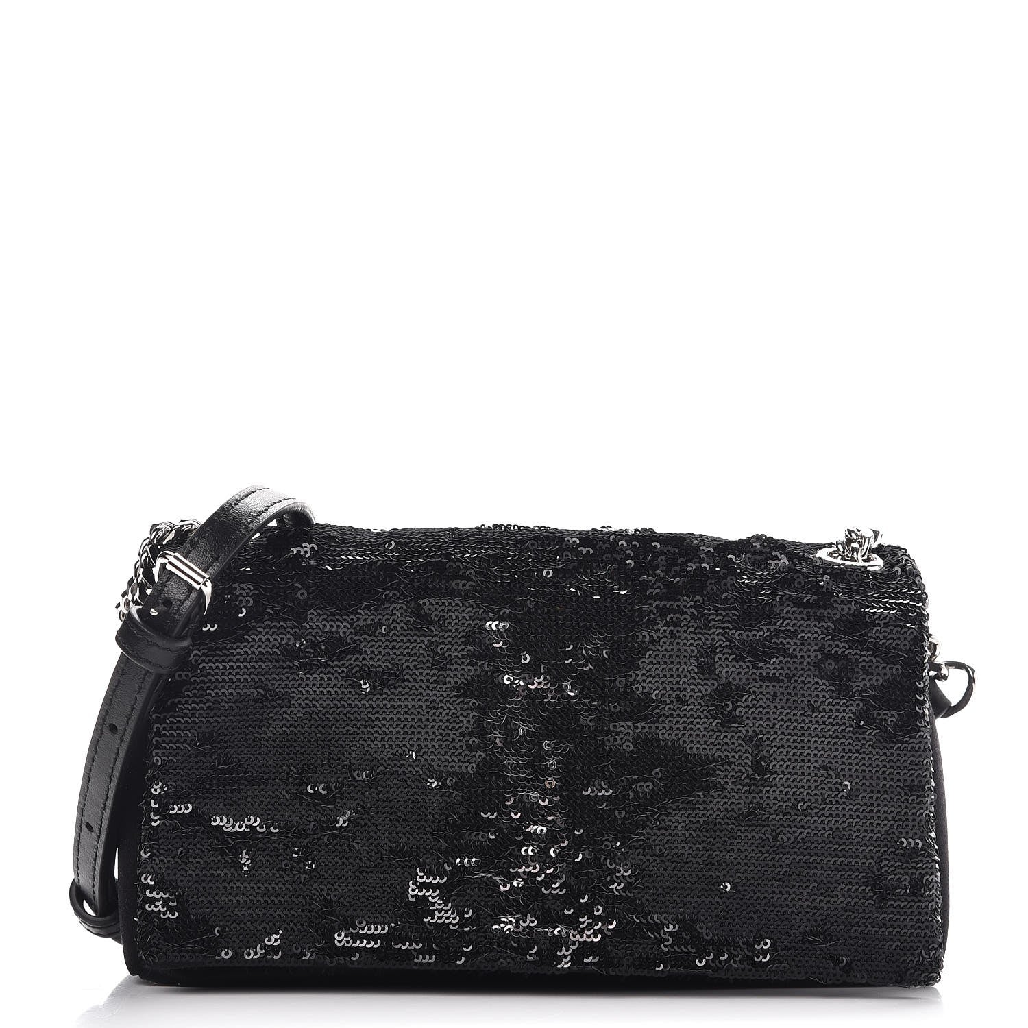 Saint Laurent Sequins Toy West Hollywood Shoulder Bag Nero Argento 7 of 7