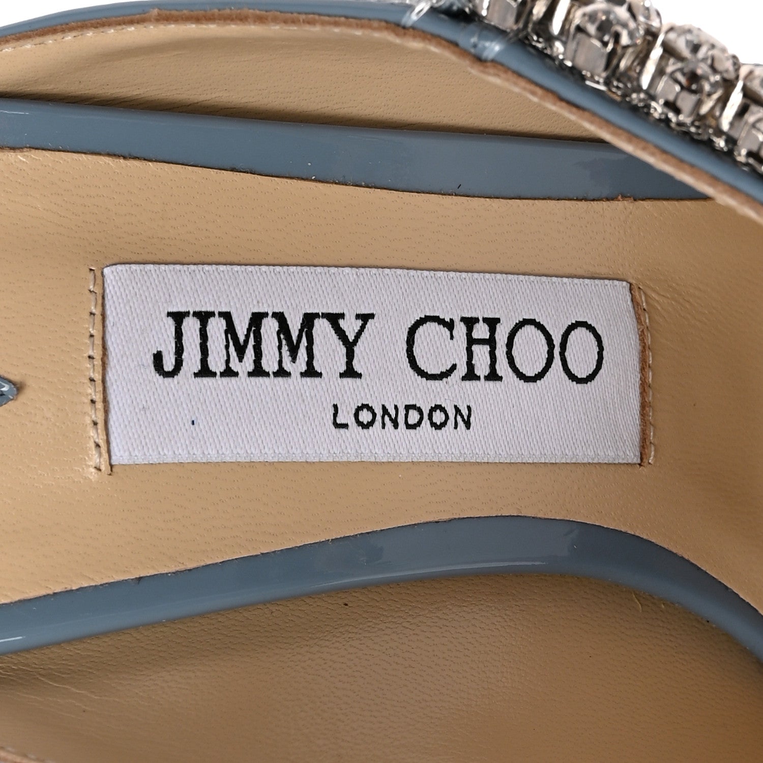 Jimmy Choo Patent Crystal Bing 100 Pumps 38 Blue 7 of 11