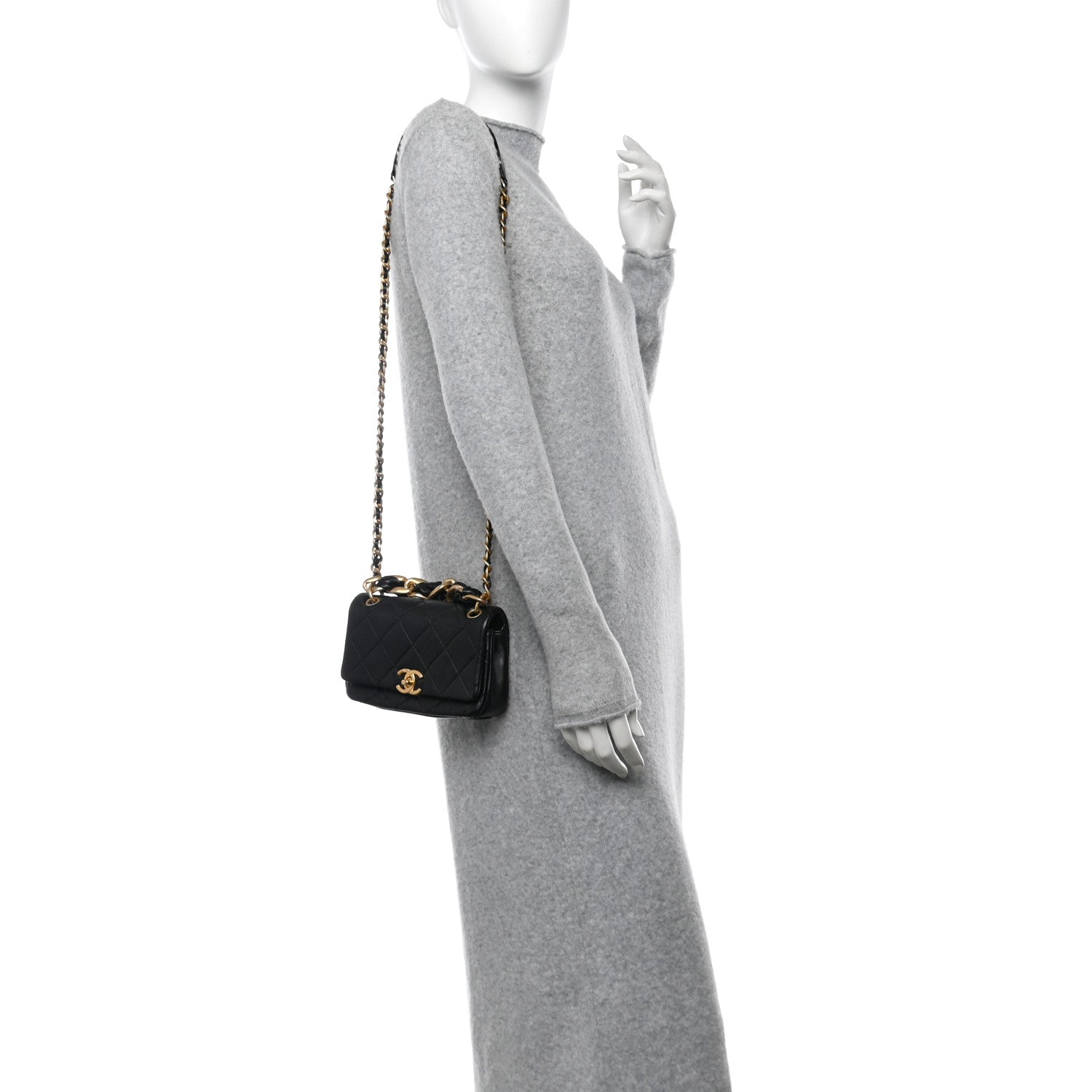 Chanel Shiny Lambskin Small Chain Is More Flap Black 2 of 10