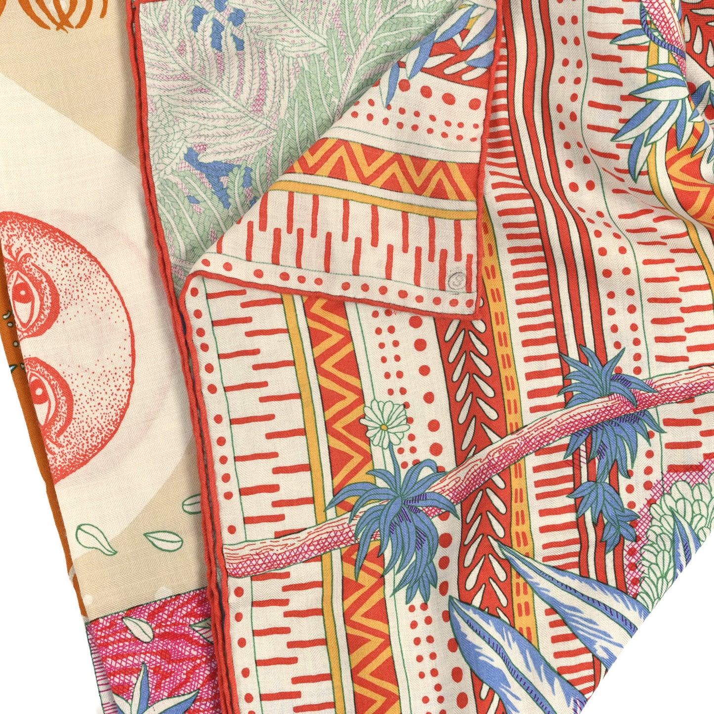 Cashmere Silk Acte III Scene I La Clairiere Shawl 140 White Rose Corail