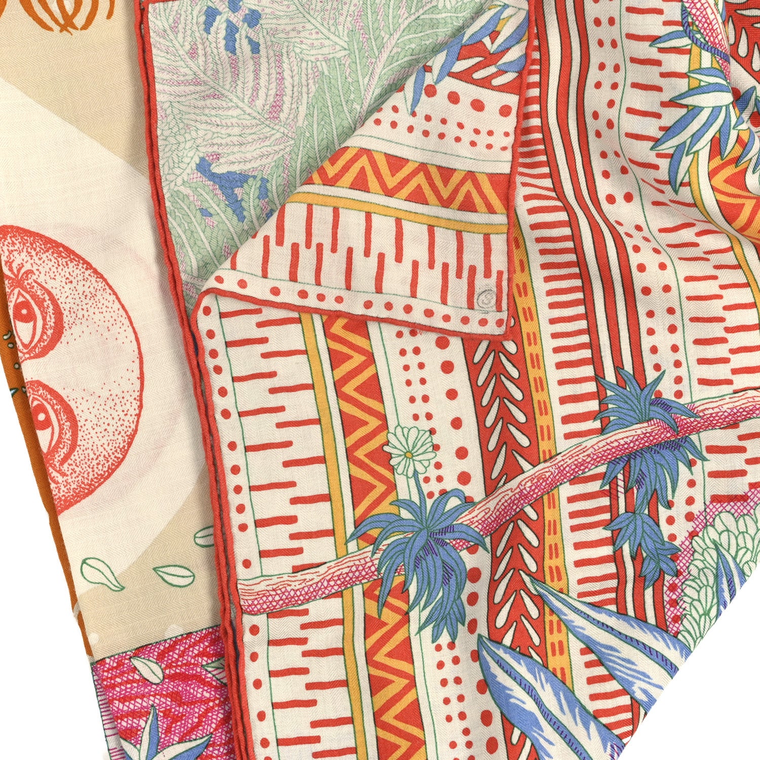 Hermes Cashmere Silk Acte III Scene I La Clairiere Shawl 140 White Rose Corail 4 of 4