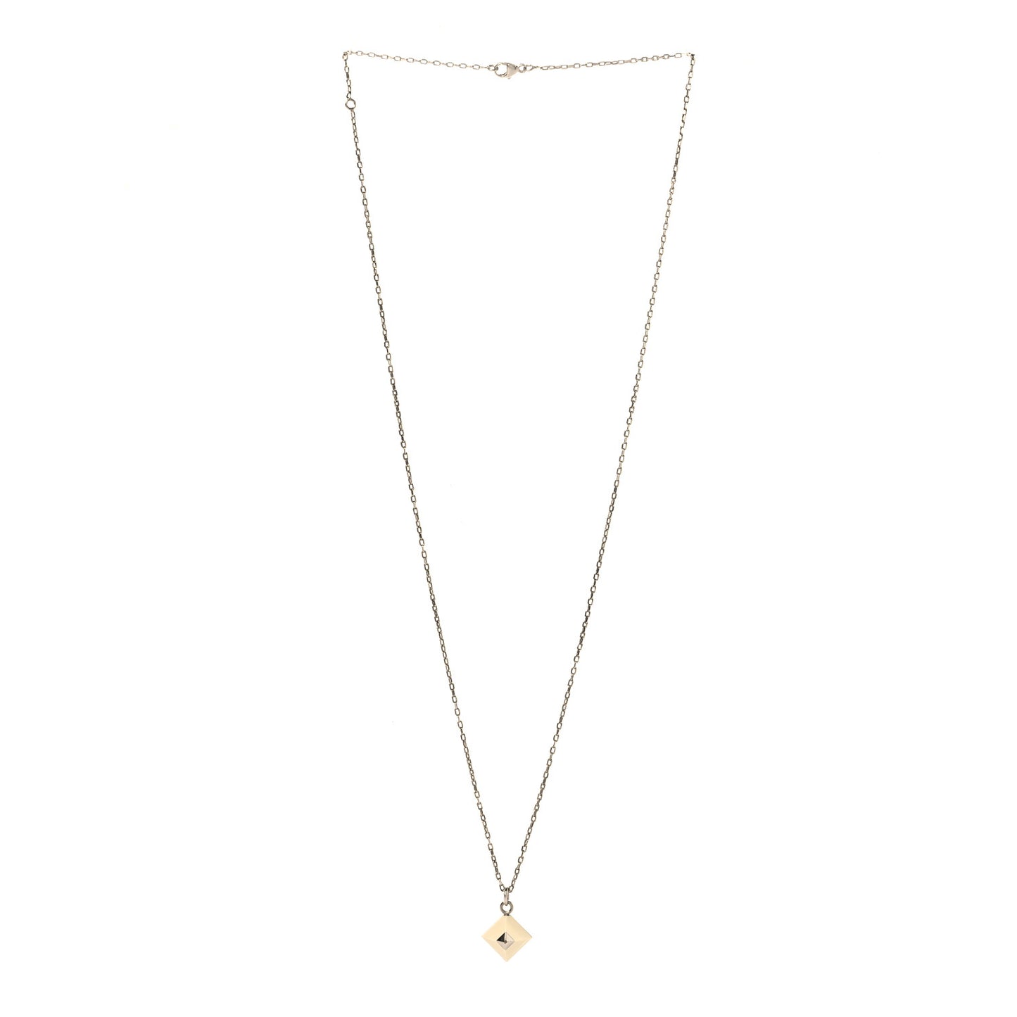 Palladium Plated Medor Folk Pendant Necklace White