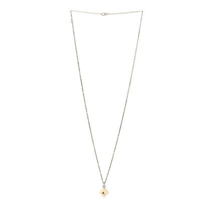 Hermes Palladium Plated Medor Folk Pendant Necklace White 3 of 6