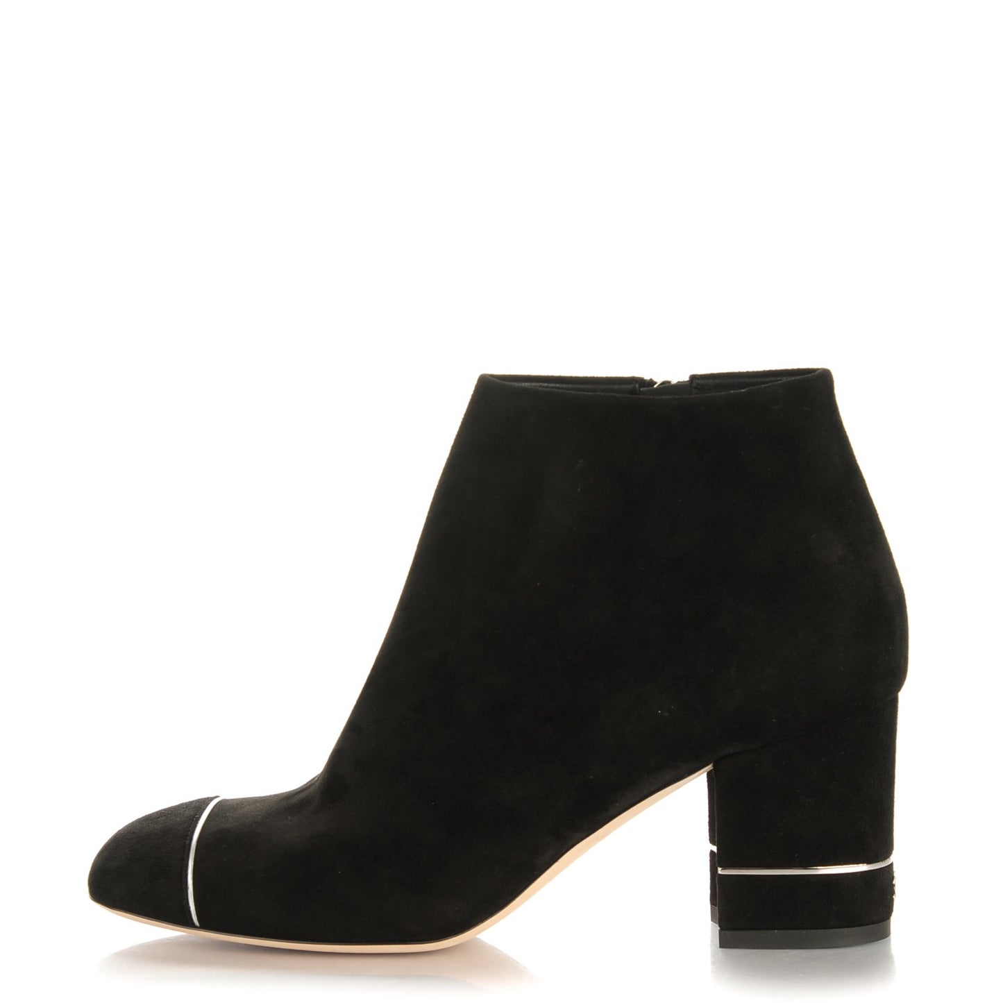 Suede Calfskin Short Boots 37 Black