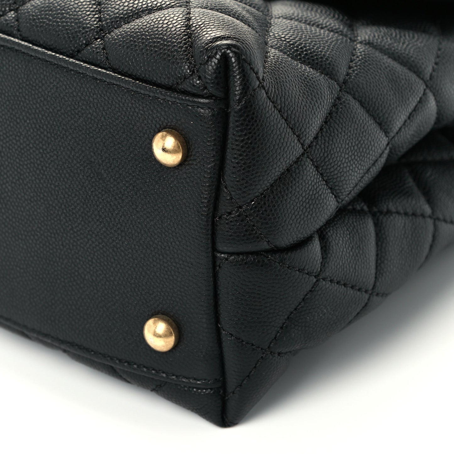 Caviar Quilted Medium Coco Handle Flap Black