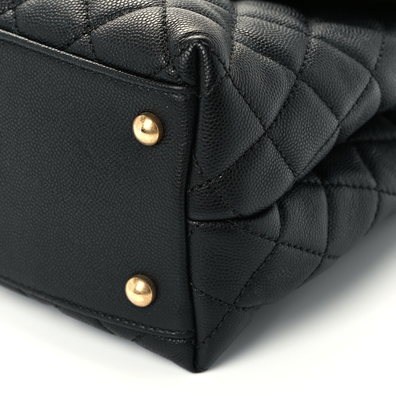 Chanel Caviar Quilted Medium Coco Handle Flap Black 11 of 12