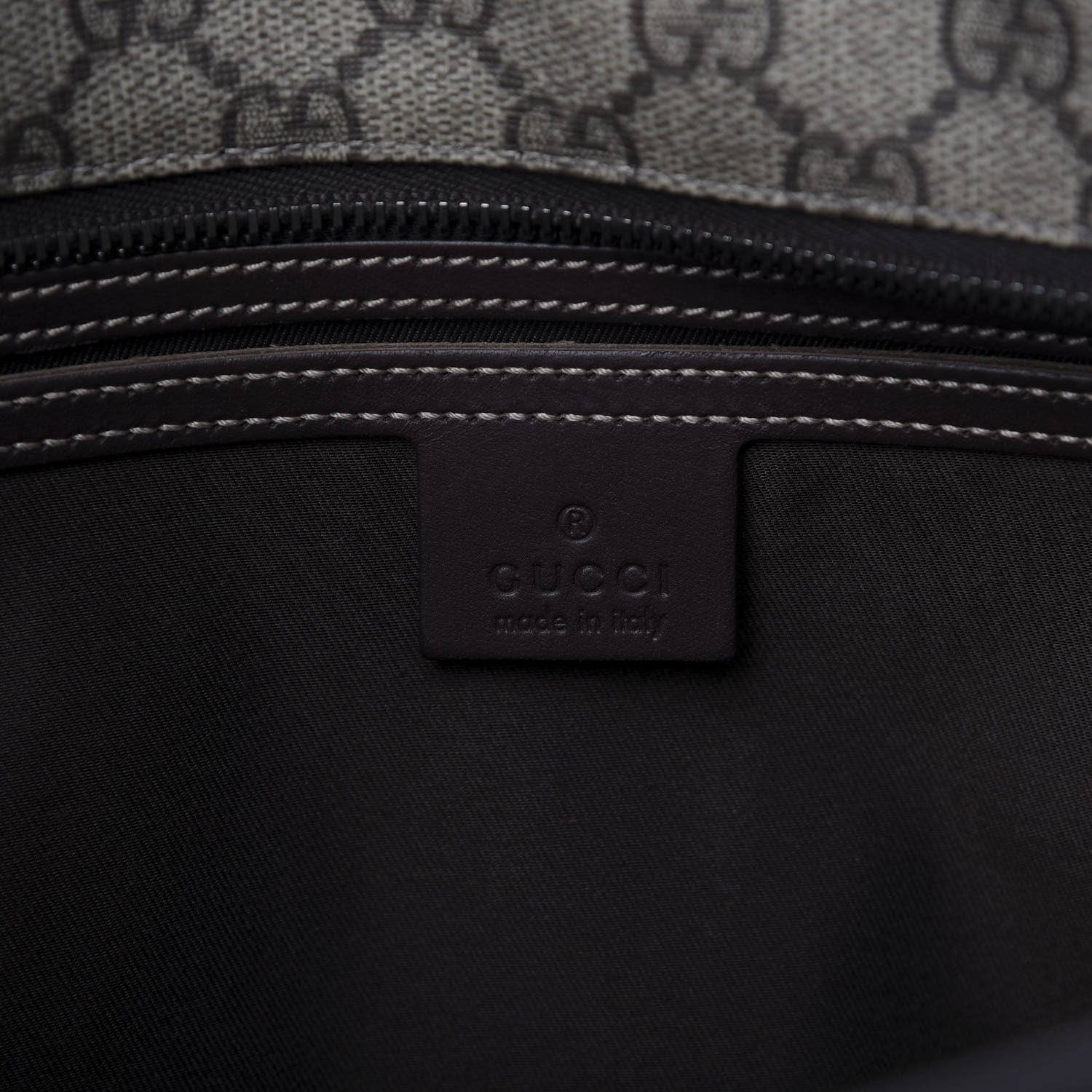 Gucci GG Supreme Monogram Medium Zippered Shopping Tote Dark Brown 8 of 9