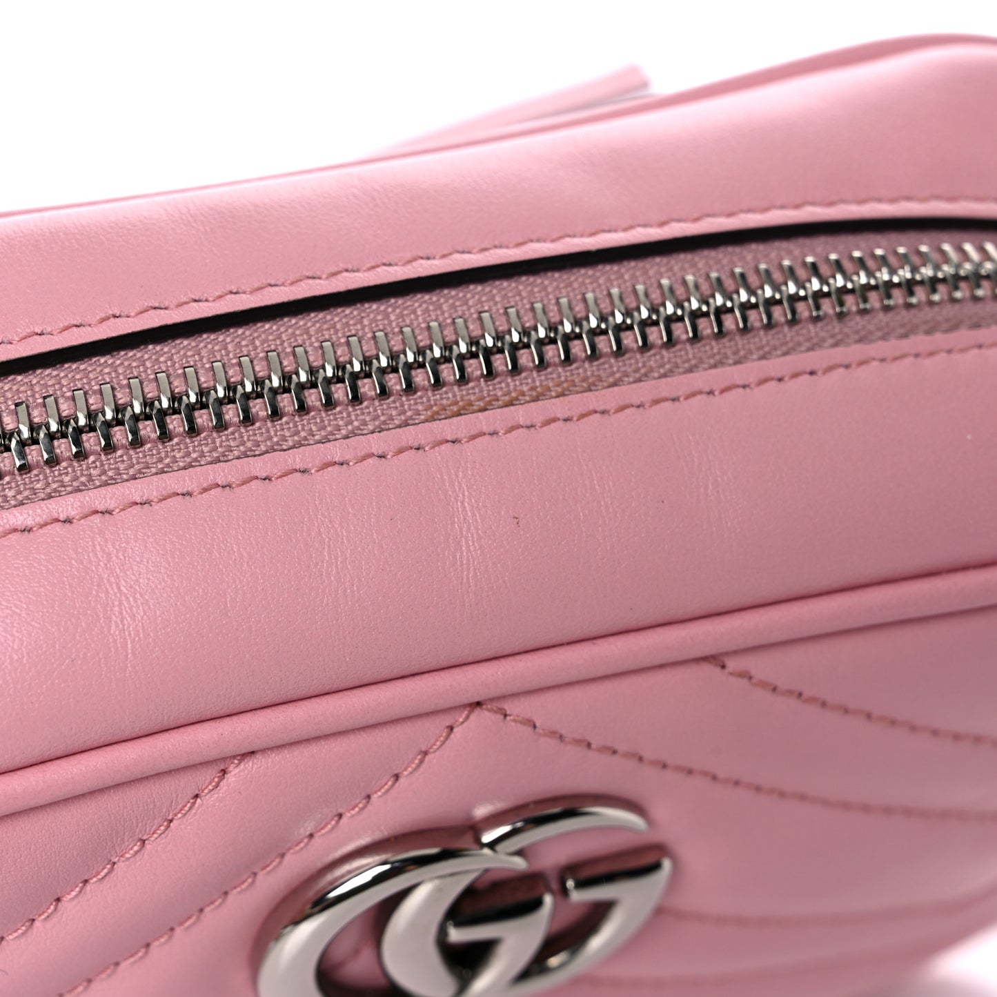 Calfskin Matelasse Mini GG Marmont Chain Shoulder Bag Wild Rose