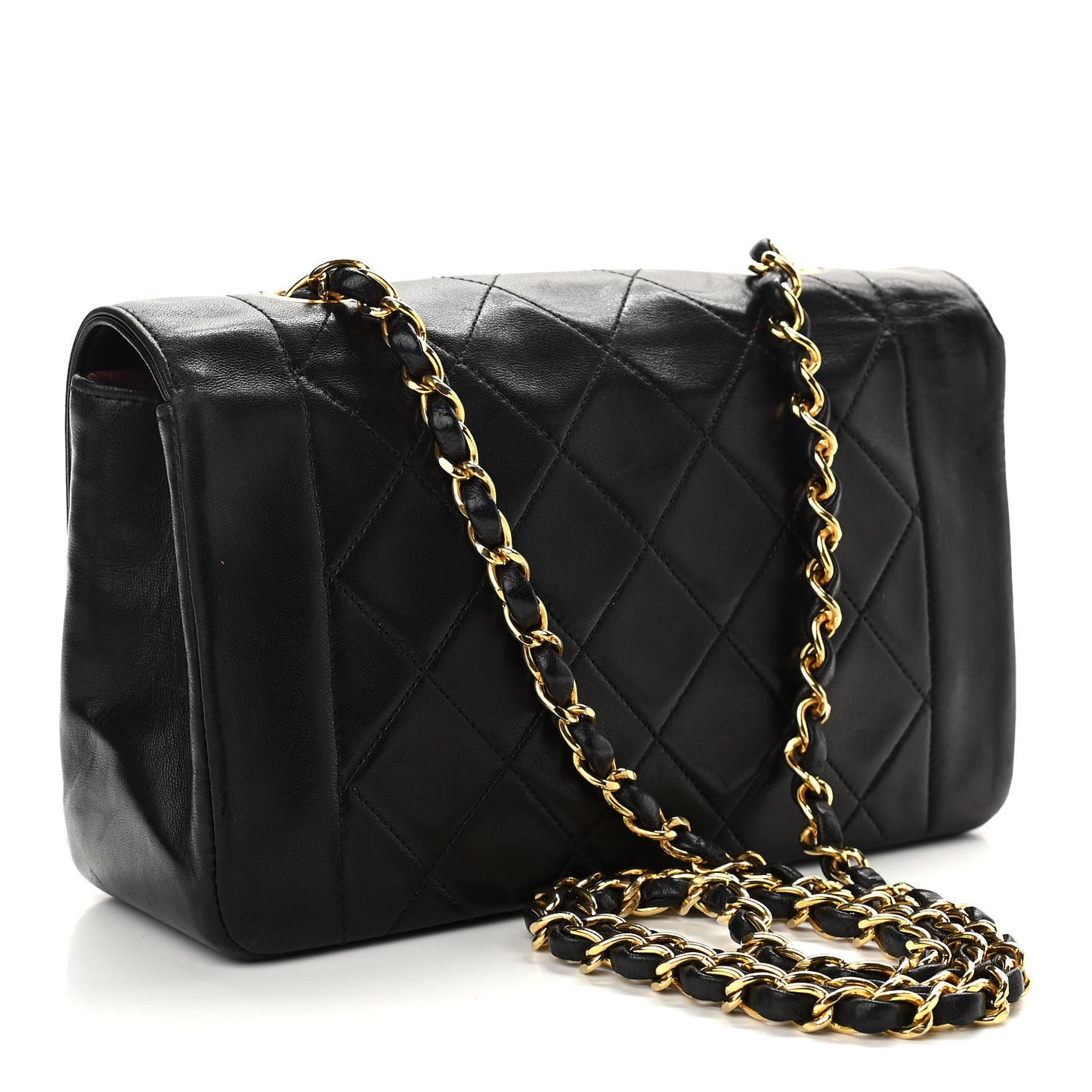 Lambskin Quilted Small Single Flap Black