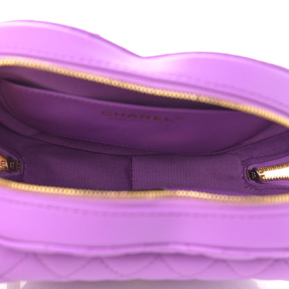 Chanel Lambskin Quilted CC In Love Heart Bag Purple 5 of 11