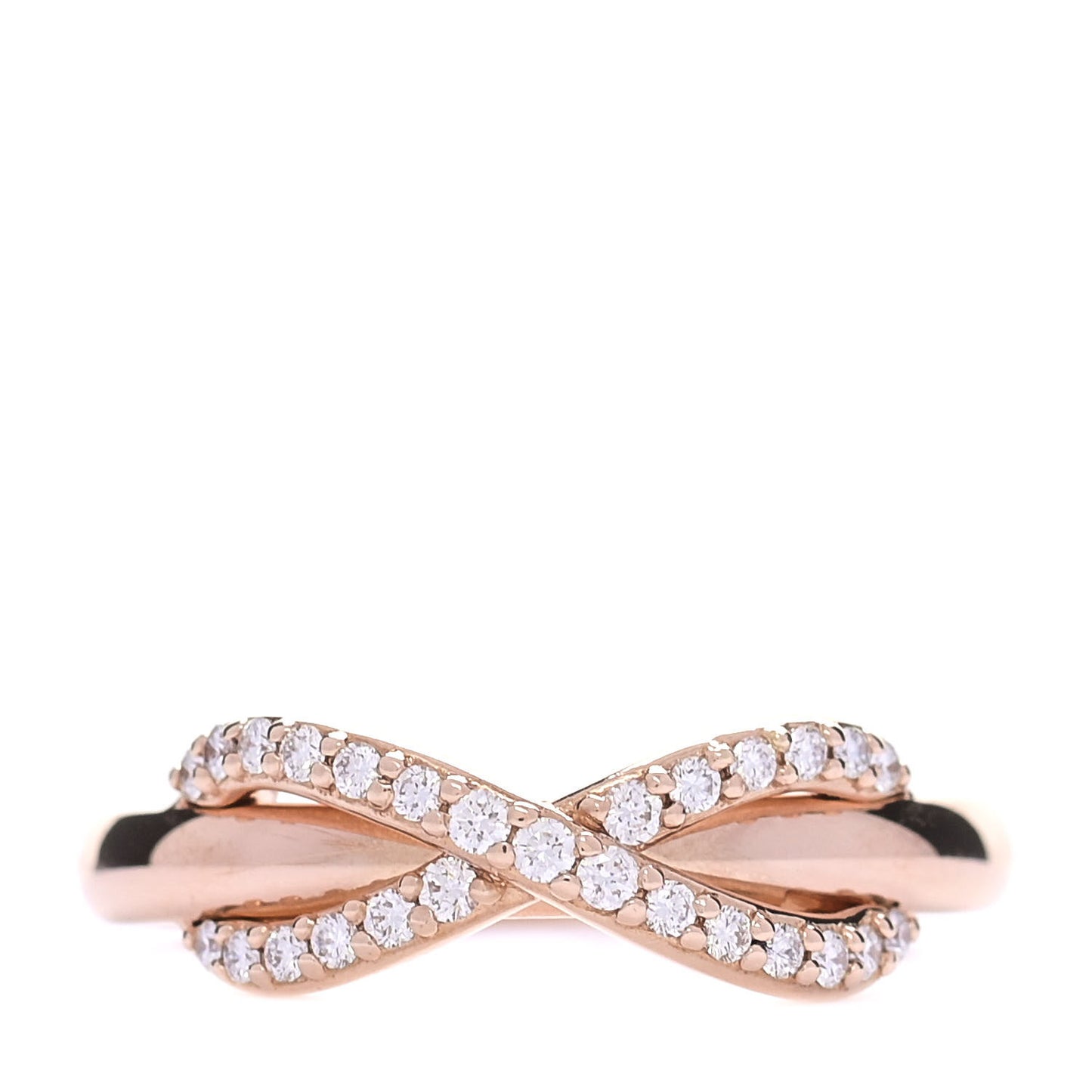18K Rose Gold Diamond Infinity Ring 47 4.25