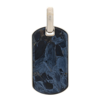 David Yurman Sterling Silver Pietersite 42mm Dog Tag Pendant 1 of 4