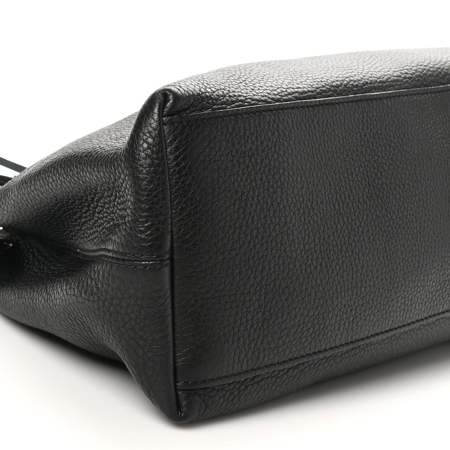 Pebbled Calfskin Medium Soho Chain Shoulder Bag Black