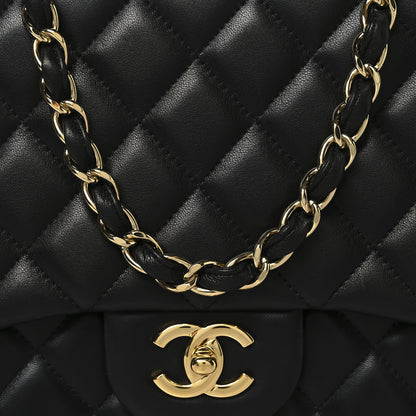 Chanel Lambskin Quilted Jumbo Double Flap Black 8 of 11