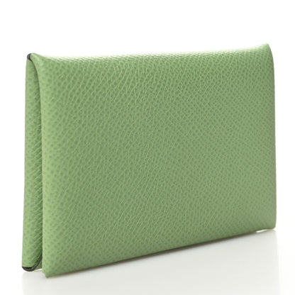 Hermes Epsom Calvi Card Case Vert Criquet 3 of 9