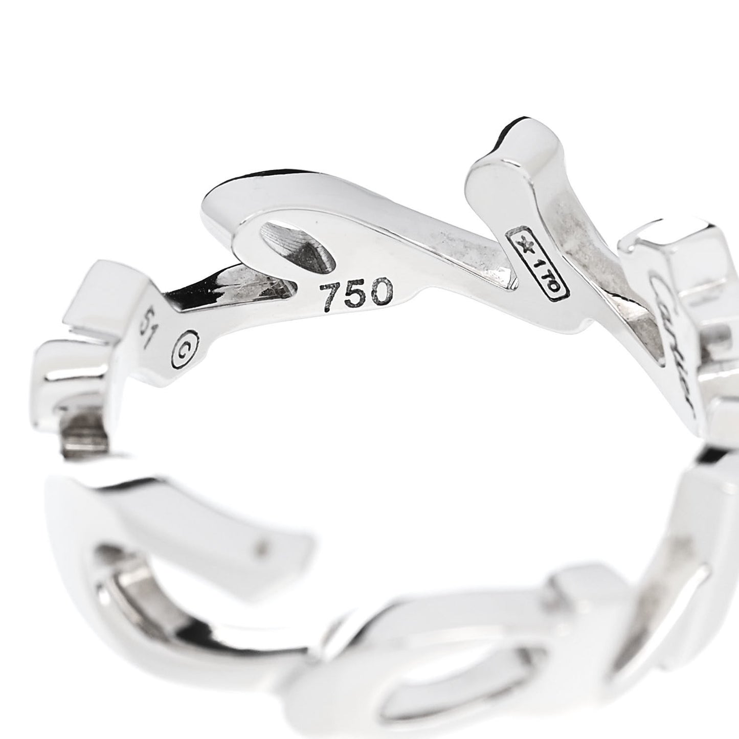18K White Gold Signature Ring 51 5.75