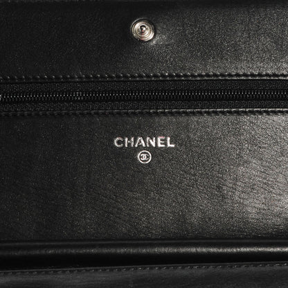Chanel Lambskin Quilted Boy Wallet On Chain WOC So Black 6 of 9